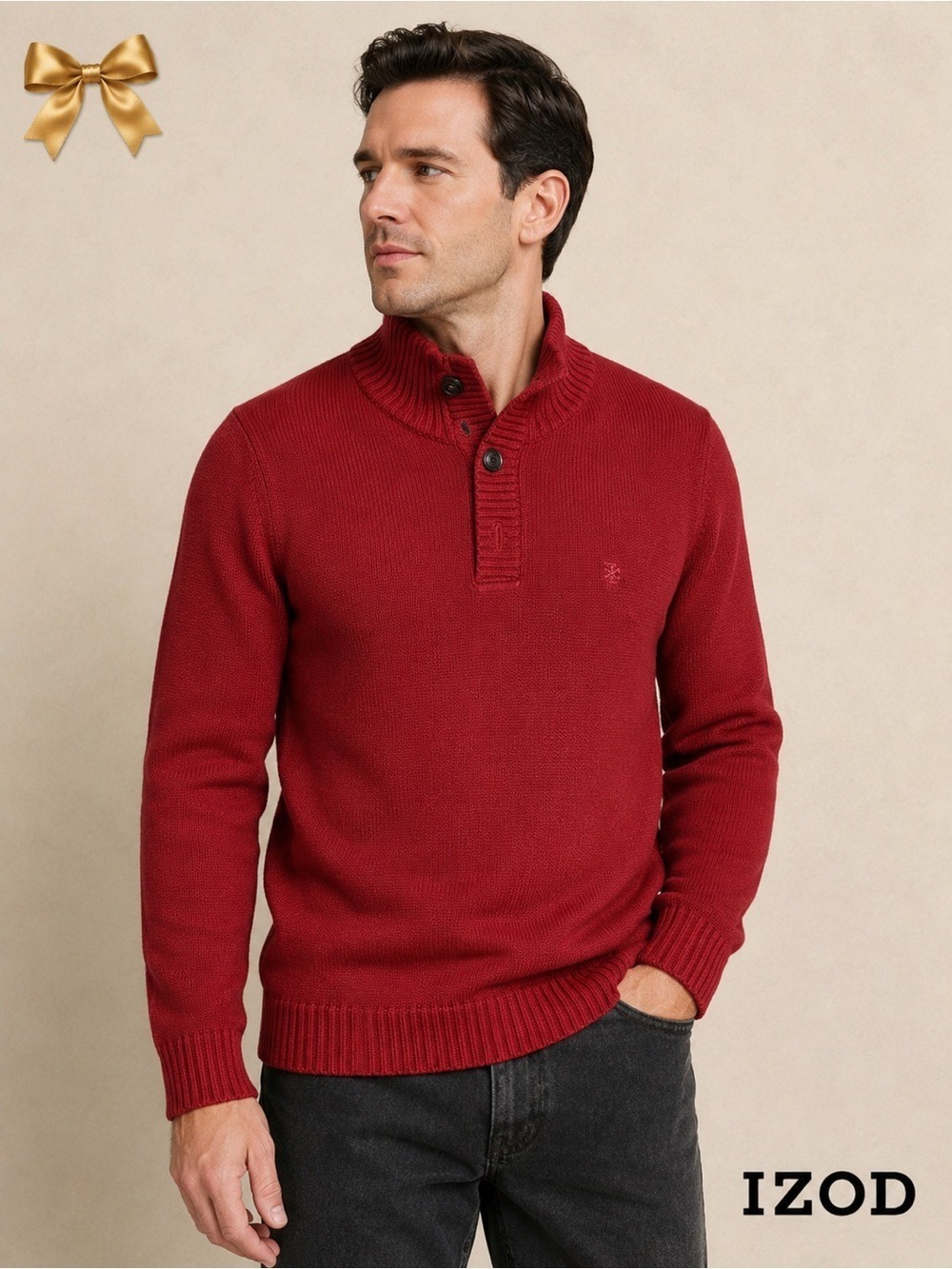 IZOD Men’s Pullover Sweater Size Large Brick Red